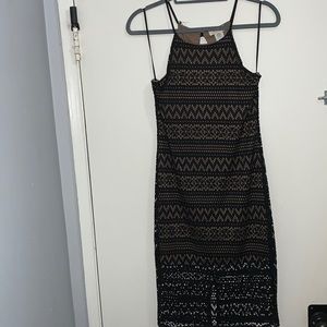Black and Tan midi dress